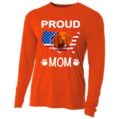 Vizsla Funny Gift Vizsla Dog Vizsla Proud Patriot Mom Cool Gift Cooling Performance Long Sleeve Crew