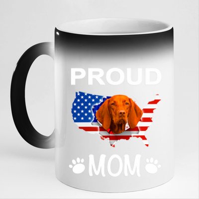 Vizsla Funny Gift Vizsla Dog Vizsla Proud Patriot Mom Cool Gift 11oz Black Color Changing Mug