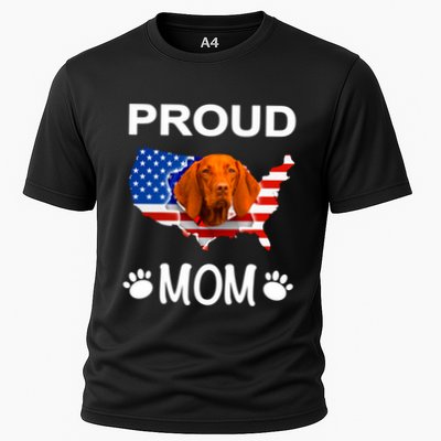 Vizsla Funny Gift Vizsla Dog Vizsla Proud Patriot Mom Cool Gift Performance Shirt