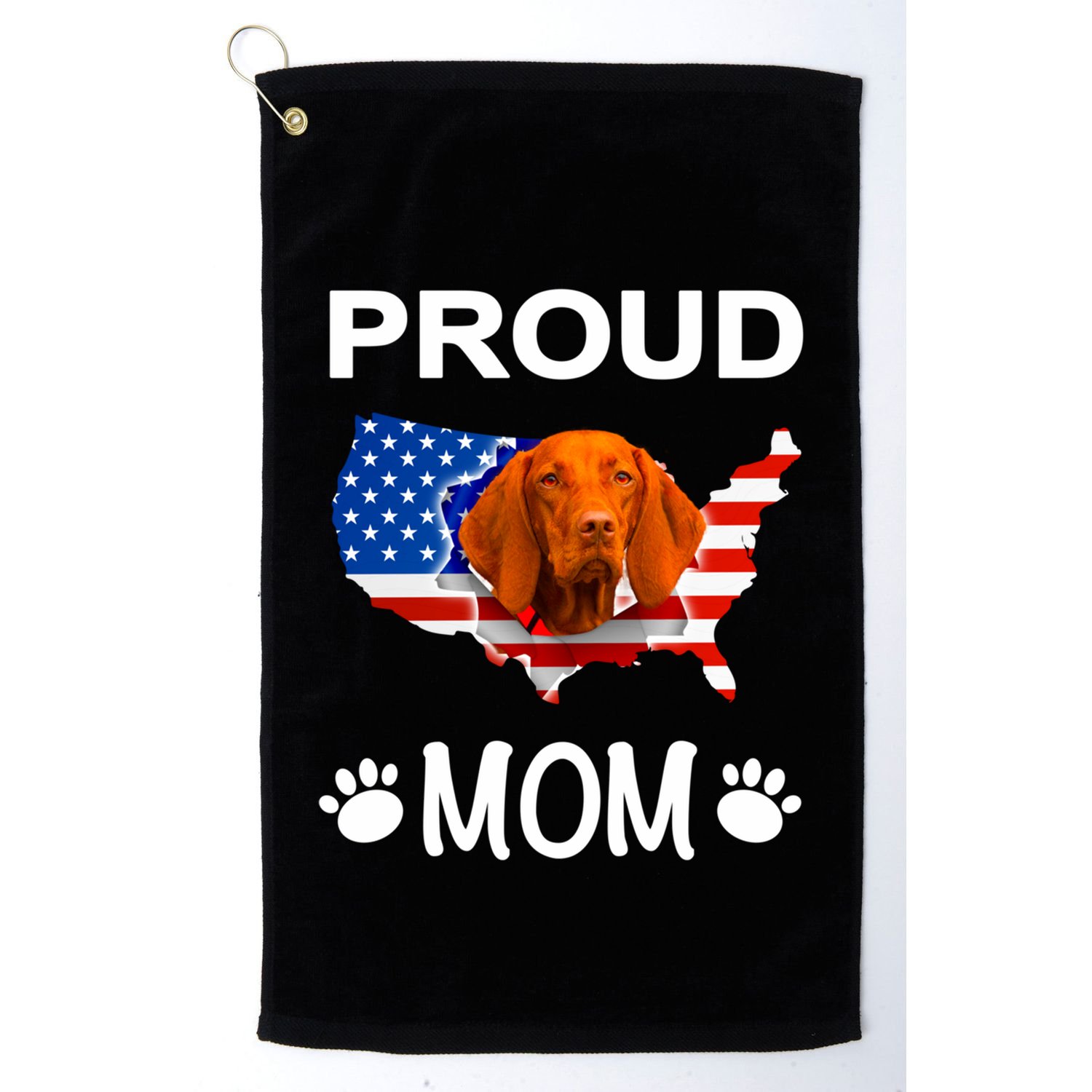 Vizsla Funny Gift Vizsla Dog Vizsla Proud Patriot Mom Cool Gift Golf Towel