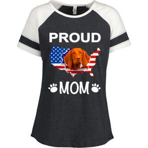 Vizsla Funny Gift Vizsla Dog Vizsla Proud Patriot Mom Cool Gift Enza Ladies Jersey Colorblock Tee