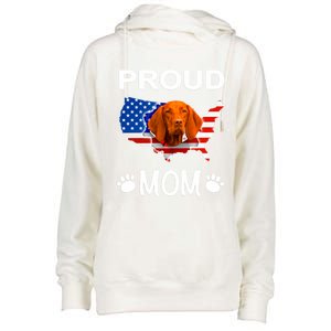 Vizsla Funny Gift Vizsla Dog Vizsla Proud Patriot Mom Cool Gift Womens Funnel Neck Pullover Hood