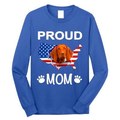 Vizsla Funny Gift Vizsla Dog Vizsla Proud Patriot Mom Cool Gift Long Sleeve Shirt