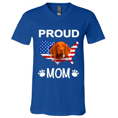 Vizsla Funny Gift Vizsla Dog Vizsla Proud Patriot Mom Cool Gift V-Neck T-Shirt