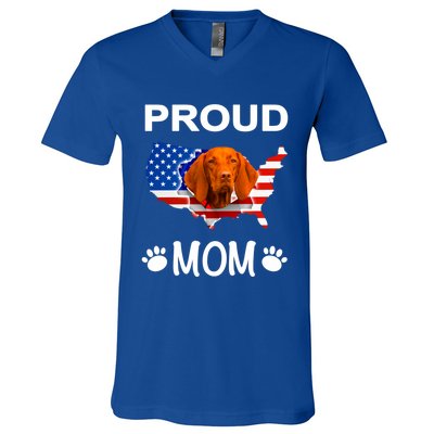 Vizsla Funny Gift Vizsla Dog Vizsla Proud Patriot Mom Cool Gift V-Neck T-Shirt