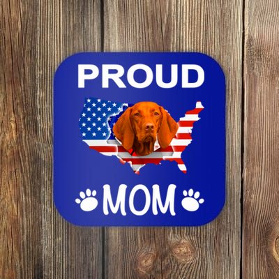 Vizsla Funny Gift Vizsla Dog Vizsla Proud Patriot Mom Cool Gift Coaster