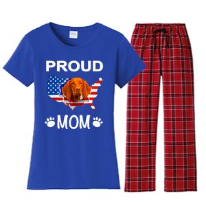 Vizsla Funny Gift Vizsla Dog Vizsla Proud Patriot Mom Cool Gift Women's Flannel Pajama Set