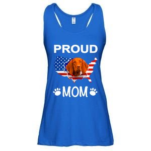 Vizsla Funny Gift Vizsla Dog Vizsla Proud Patriot Mom Cool Gift Ladies Essential Flowy Tank