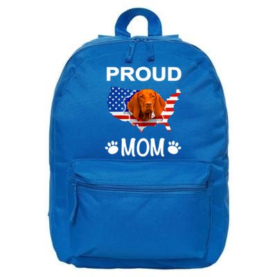 Vizsla Funny Gift Vizsla Dog Vizsla Proud Patriot Mom Cool Gift 16 in Basic Backpack