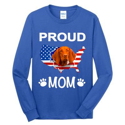 Vizsla Funny Gift Vizsla Dog Vizsla Proud Patriot Mom Cool Gift Tall Long Sleeve T-Shirt