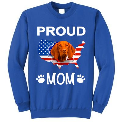 Vizsla Funny Gift Vizsla Dog Vizsla Proud Patriot Mom Cool Gift Tall Sweatshirt