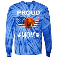 Vizsla Funny Gift Vizsla Dog Vizsla Proud Patriot Mom Cool Gift Tie-Dye Long Sleeve Shirt