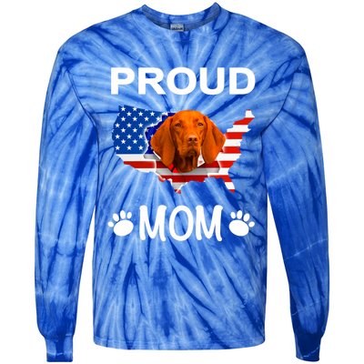 Vizsla Funny Gift Vizsla Dog Vizsla Proud Patriot Mom Cool Gift Tie-Dye Long Sleeve Shirt