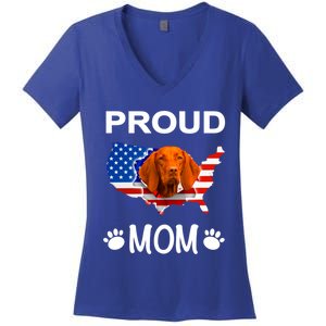 Vizsla Funny Gift Vizsla Dog Vizsla Proud Patriot Mom Cool Gift Women's V-Neck T-Shirt