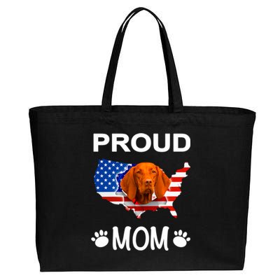 Vizsla Funny Gift Vizsla Dog Vizsla Proud Patriot Mom Cool Gift Cotton Canvas Jumbo Tote