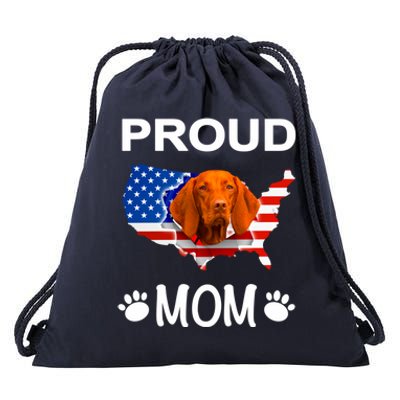 Vizsla Funny Gift Vizsla Dog Vizsla Proud Patriot Mom Cool Gift Drawstring Bag