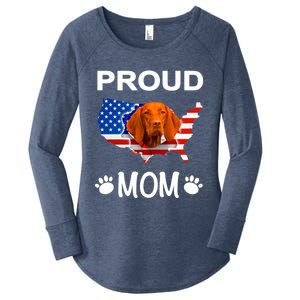 Vizsla Funny Gift Vizsla Dog Vizsla Proud Patriot Mom Cool Gift Women's Perfect Tri Tunic Long Sleeve Shirt