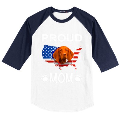 Vizsla Funny Gift Vizsla Dog Vizsla Proud Patriot Mom Cool Gift Baseball Sleeve Shirt