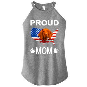 Vizsla Funny Gift Vizsla Dog Vizsla Proud Patriot Mom Cool Gift Women's Perfect Tri Rocker Tank