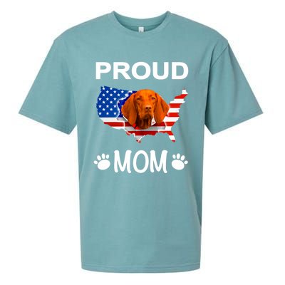 Vizsla Funny Gift Vizsla Dog Vizsla Proud Patriot Mom Cool Gift Sueded Cloud Jersey T-Shirt