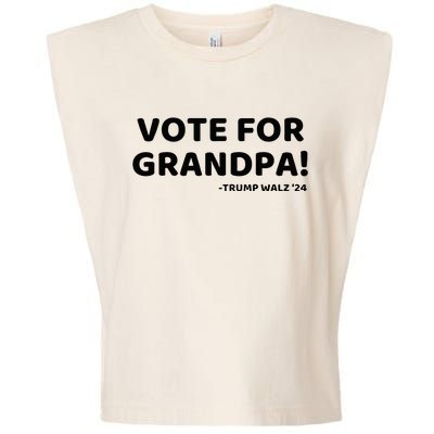 Vote For Grandpa Trump Walz 2024 Funny Trump Grandchildren Garment-Dyed Women's Muscle Tee