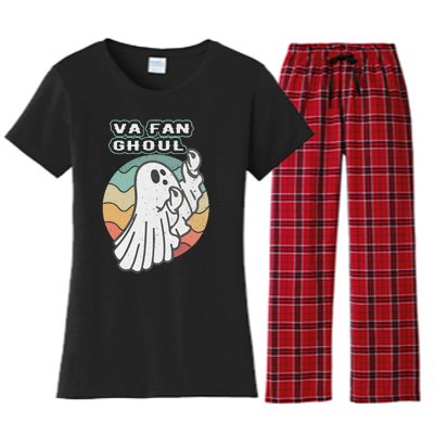 Va Fan Ghoul Funny Ghost Italian Halloween Women's Flannel Pajama Set