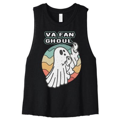 Va Fan Ghoul Funny Ghost Italian Halloween Women's Racerback Cropped Tank