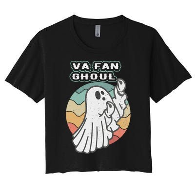 Va Fan Ghoul Funny Ghost Italian Halloween Women's Crop Top Tee