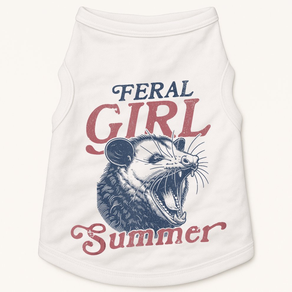 Vintage Feral Girl Summer Opossum Doggie Tank