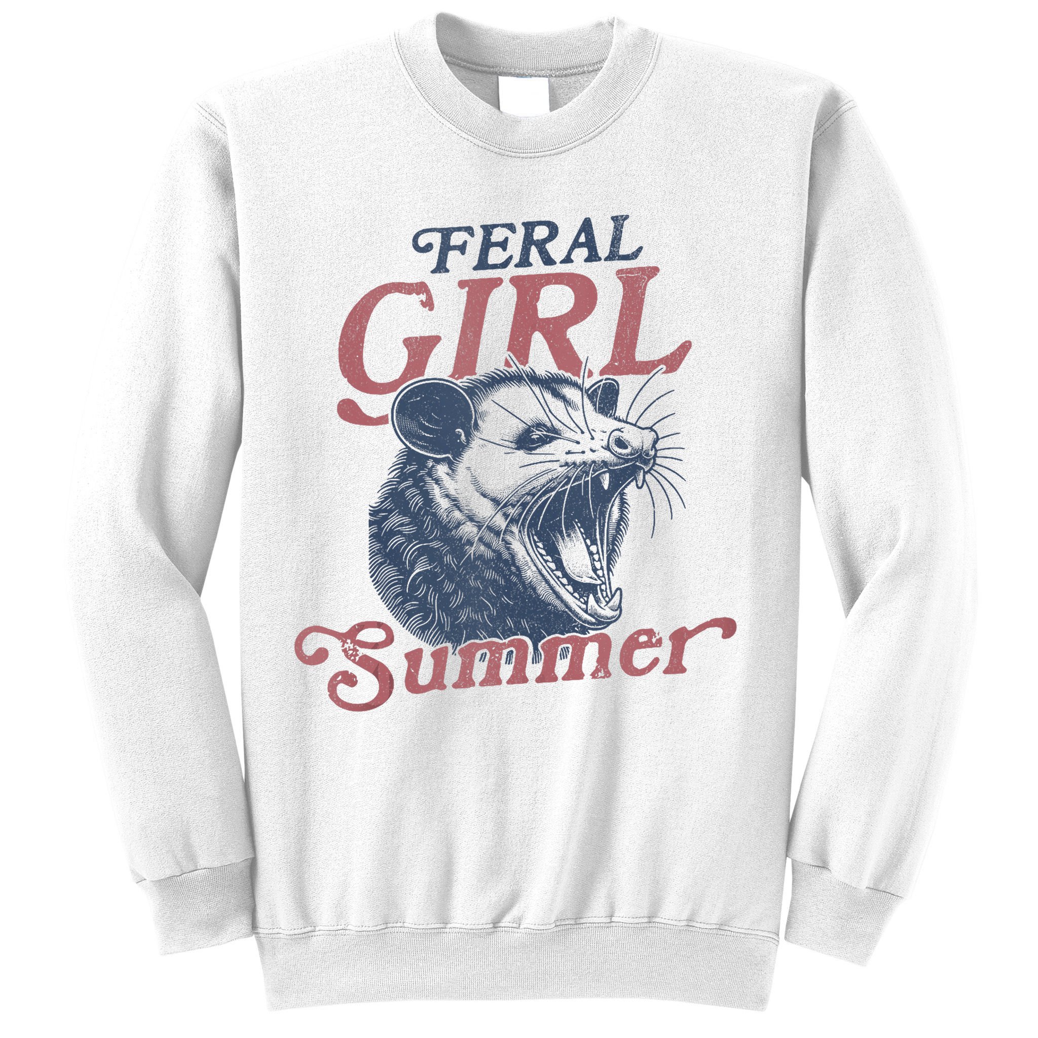 Vintage Feral Girl Summer Opossum Sweatshirt