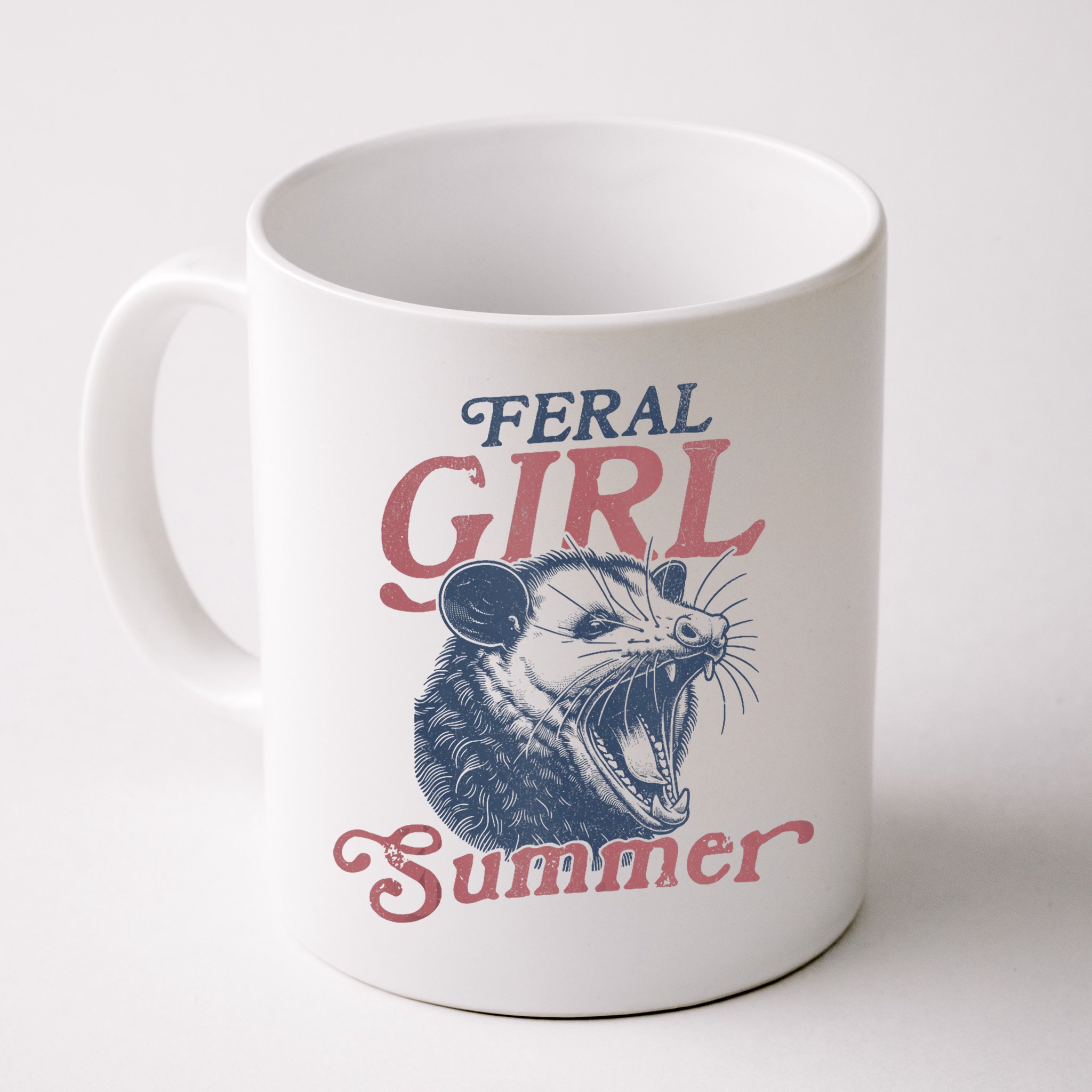 Vintage Feral Girl Summer Opossum Mug