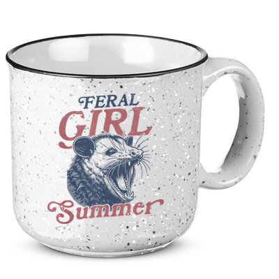 Vintage Feral Girl Summer Opossum 15oz Campfire Ceramic Mug