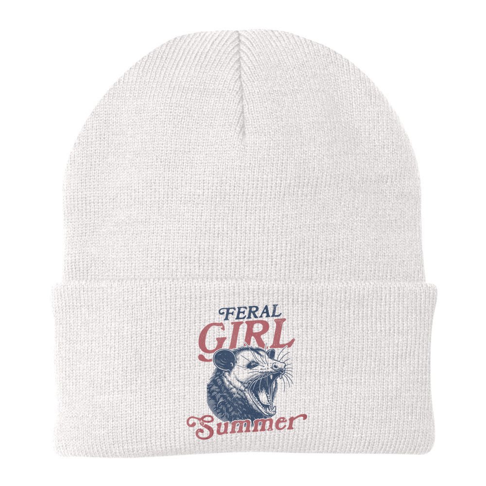 Vintage Feral Girl Summer Opossum Beanie