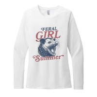 Vintage Feral Girl Summer Opossum Womens CVC Long Sleeve Shirt