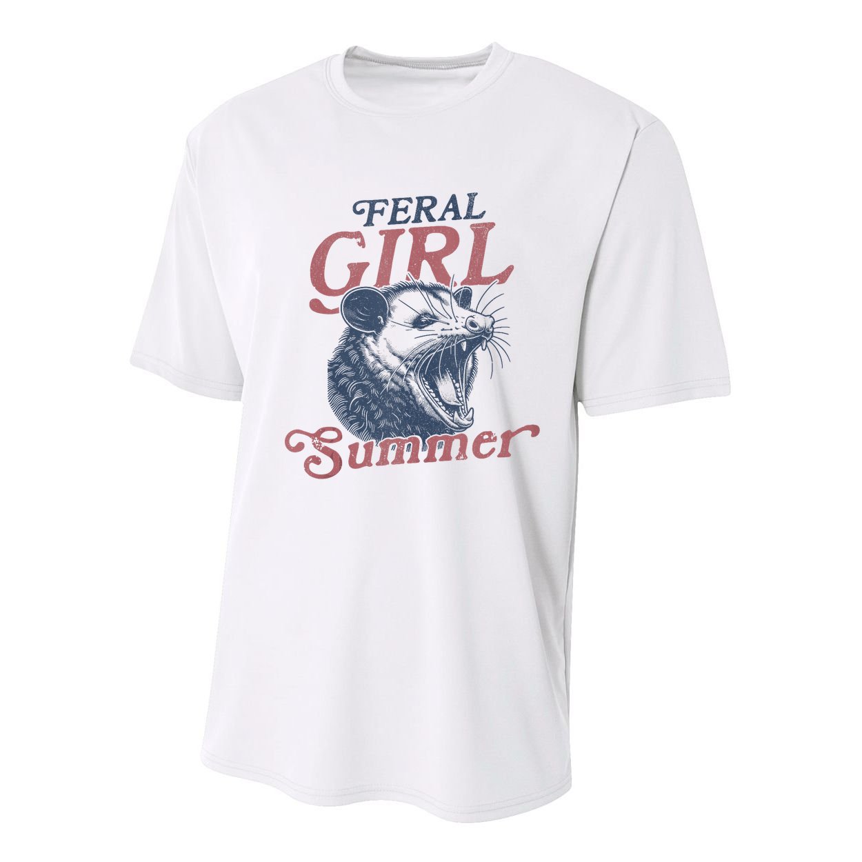 Vintage Feral Girl Summer Opossum Youth Performance Sprint T-Shirt