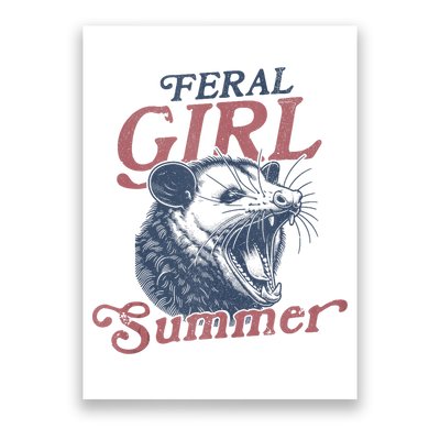 Vintage Feral Girl Summer Opossum Poster