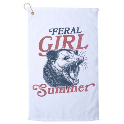 Vintage Feral Girl Summer Opossum Golf Towel