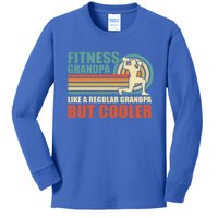 Vintage Fitness Grandpa Like A Regular Grandpa Father's Day Gift Kids Long Sleeve Shirt