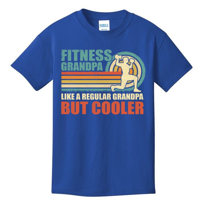 Vintage Fitness Grandpa Like A Regular Grandpa Father's Day Gift Kids T-Shirt