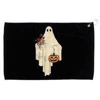 Vintage Floral Ghost Cute Halloween Costume Funny Graphic Grommeted Golf Towel