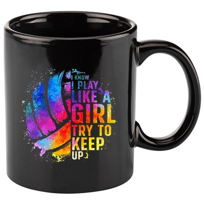 Volleyball For Girls College Volleyball Lovers 11oz C Handle Ceramic Mug