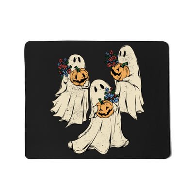 Vintage Floral Ghost Cute Halloween Costume Funny Graphic Mousepad