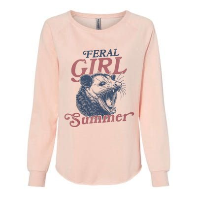 Vintage Feral Girl Summer Opossum Womens California Wash Sweatshirt