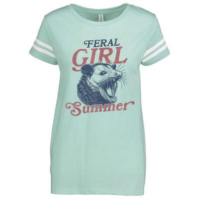 Vintage Feral Girl Summer Opossum Enza Ladies Jersey Football T-Shirt