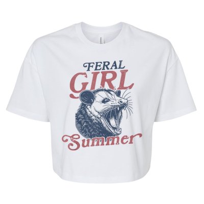 Vintage Feral Girl Summer Opossum Bella+Canvas Jersey Crop Tee