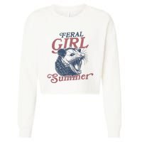 Vintage Feral Girl Summer Opossum Cropped Pullover Crew