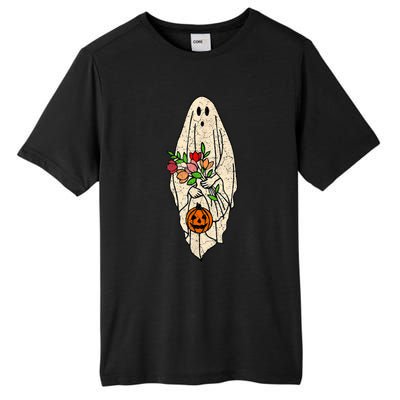 Vintage Floral Ghost Cute Halloween Costume Funny Graphic Tall Fusion ChromaSoft Performance T-Shirt