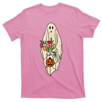 Vintage Floral Ghost Cute Halloween Costume Funny Graphic T-Shirt