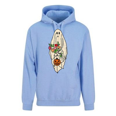 Vintage Floral Ghost Cute Halloween Costume Funny Graphic Unisex Surf Hoodie