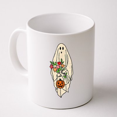 Vintage Floral Ghost Cute Halloween Costume Funny Graphic Coffee Mug